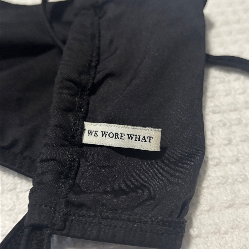 WeWoreWhat Black Ruched bikini top xs - Picture 2 of 3